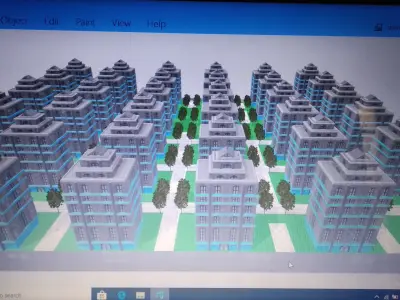 Colony computer screen with pattern 3D model