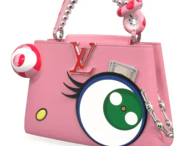 Louis Vuitton x Takashi Murakami Artycapucine Capucine Eye Bag Low-poly 3D model