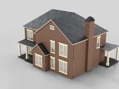 British House Design 11T4  Low-poly 3D model