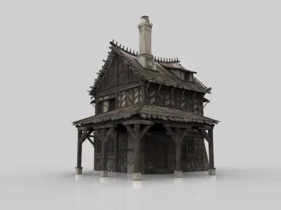 Medieval house fantasy 05 Low-poly 3D model