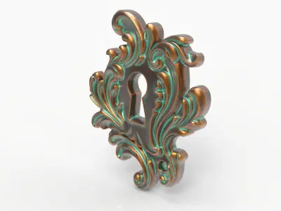 Baroque Keyhole Ornate Rococo Plate Vintage Furniture Detail 3D print model