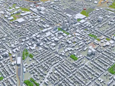 Lexington Downtown Kentucky Low-poly 3D model
