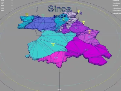 Sinop  Black Sea Region  Turkey map region geography political 3D model