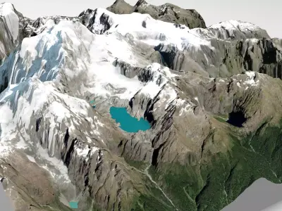 Mount Tutoko New Zealand 3D model