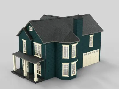 British House Design 19T3 Low-poly 3D model