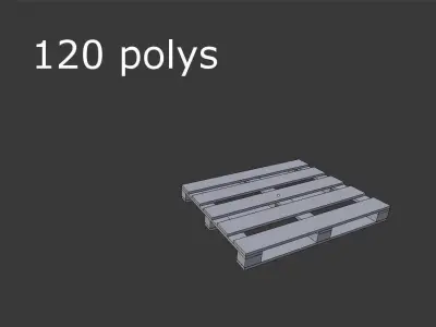 Wooden Pallet Low-poly 3D model