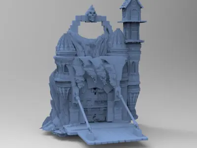 Great Wood gate tower  3D model