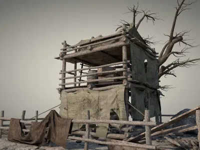 Survival Tent v9 3D model