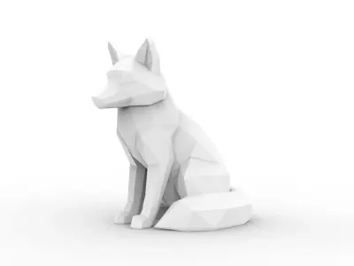 Fox Low-Poly 3D Printable 3D print model