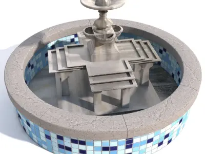 Fountain with water 3D model