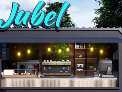 Cafe Shop Container 3D model