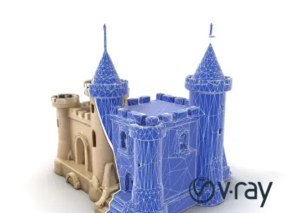 Majestic Stone Castle Environment model pack Low-poly 3D model