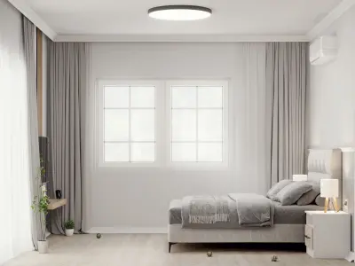 Modern minimalist bedroom 3D model
