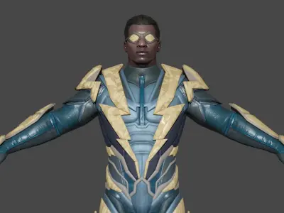 Black Lightning Low-poly 3D model