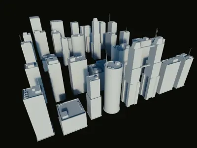 Quick City Building Pack low poly Free low-poly 3D model
