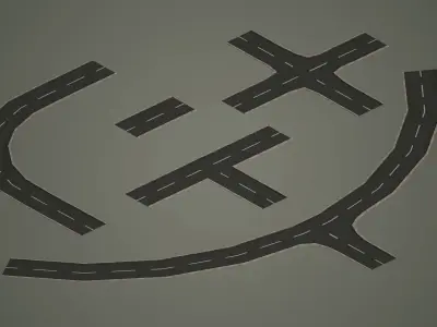 Road Pack - Extended Low-poly  3D model