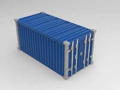 Shipping Container Low-poly 3D model 5
