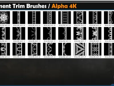 70 Ornament Trim Brushes  Vol 01 Texture