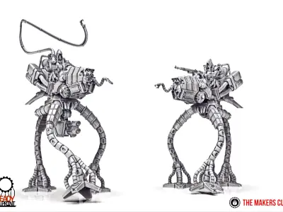 Dark Techno tripod walkers 3D print model
