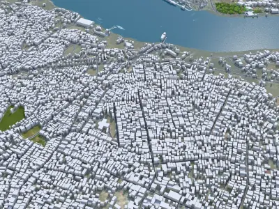 Mombasa Kenya 30km Low-poly 3D model