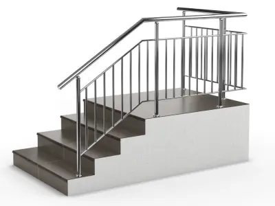 Railings stainless steel stair railing 3D model