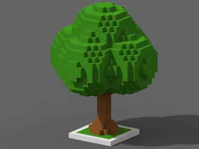 Tree Voxel - 3 Low-poly 3D model