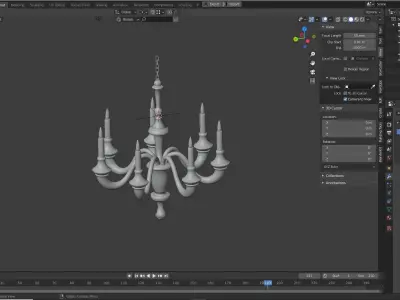  Chandelier lamp 3D model in blender Low-poly 3D model