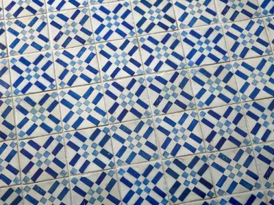 Realistic Old Portuguese Tile PBR Material Texture