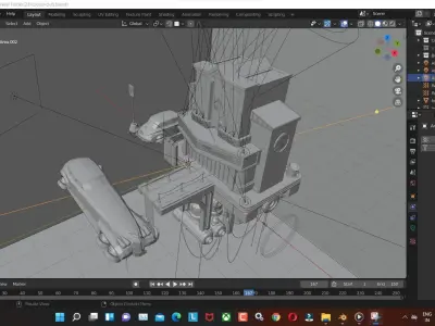 cloud-club low poly model render in blender Low-poly 3D model