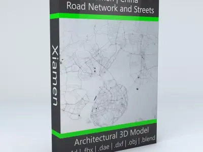 Xiamen Road Network and Streets 3D model