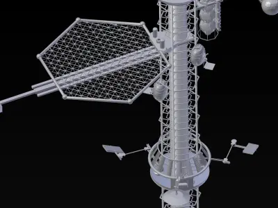 Space elevator Sci-FI 3D model 3D model