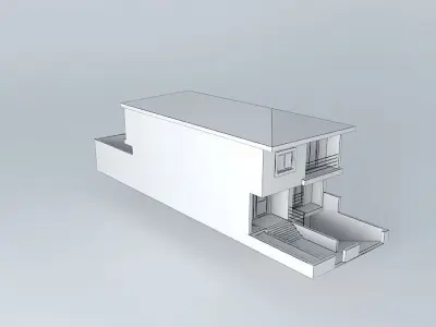Orange house architecture Free 3D model