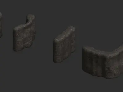 Cave Walls Combo - Base Low-poly 3D model