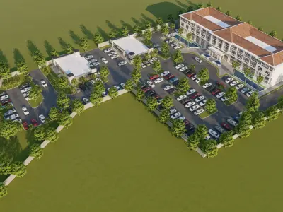 Hotel Master plan society urban design 3D model