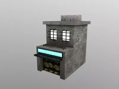 Cyberpunk City - Building 34 Low-poly 3D model