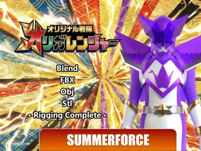 Origa Purple - Original Sentai Origaranger 3D model