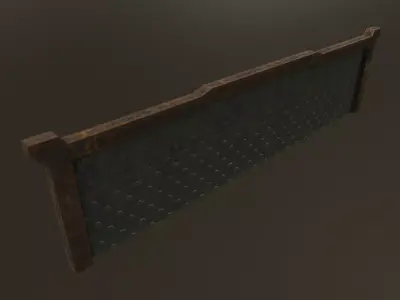 Rusted Metal Railing Low-poly 3D model