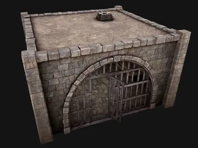 Medieval Prison Cell Low-poly 3D model