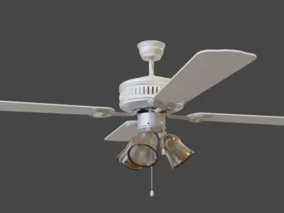 White ceiling fan 3D model