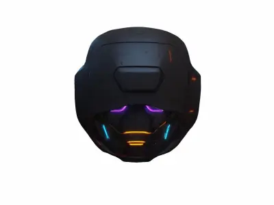  3d Render Cyberpunk Led Mask 3D model