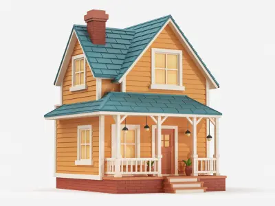  Houses Low Poly 3D Model Bundle 