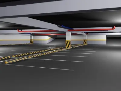 Parking Garage - Underground - Estacionamento Low-poly 3D model