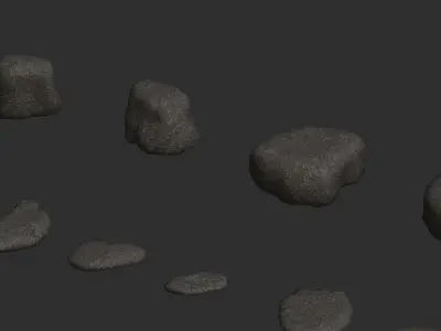 Assorted Rocks - Rough Grey Low-poly 3D model