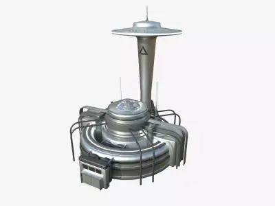 SciFi Facility D08 Metallic - Sci Fi Exterior Design Low-poly 3D model