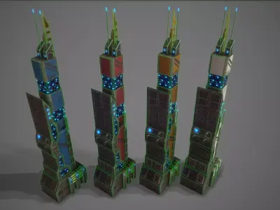 Sci-Fi Building-10 Low-poly 3D model