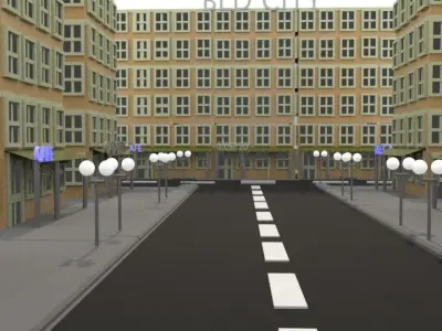 open street Low-poly 3D model