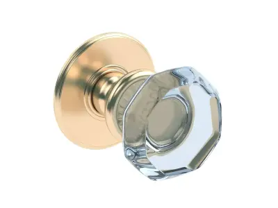 Glass Octagonal Mortice Door Knob 3D model