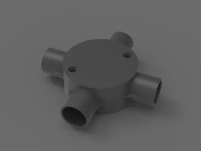 20mm-4-way-Junction-Box plastic pipe fitting 3D print model