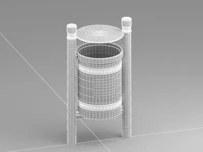 Street Litter Bin - 003  3D model