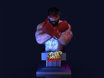 Old Ryu - Street Fighter V Statue 3D print model